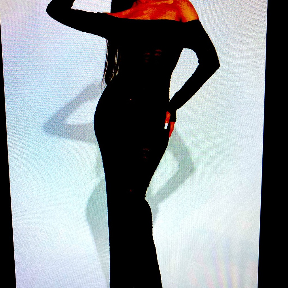 Black sheer maxi dress nwt xl